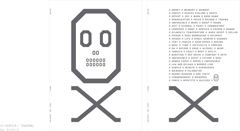 バーのポスター「0xD096」（cl：ナンバー）