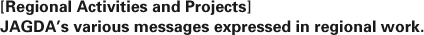 [Regional Activities and Projects] JAGDA’s various messages expressed in regional work.